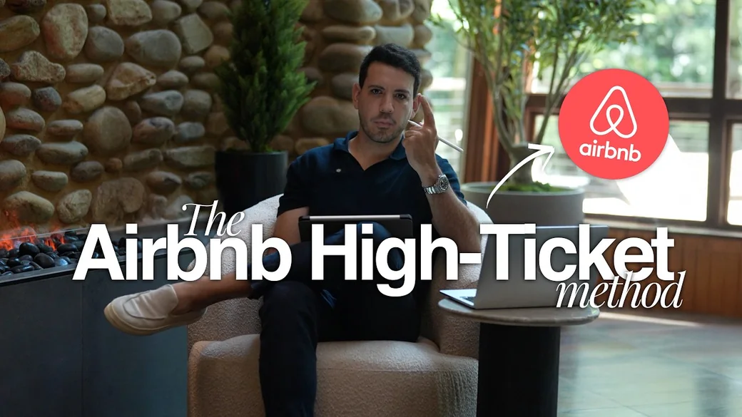 Portada del vídeo: Josema Sánchez con el rótulo The Airbnb High-Ticket method